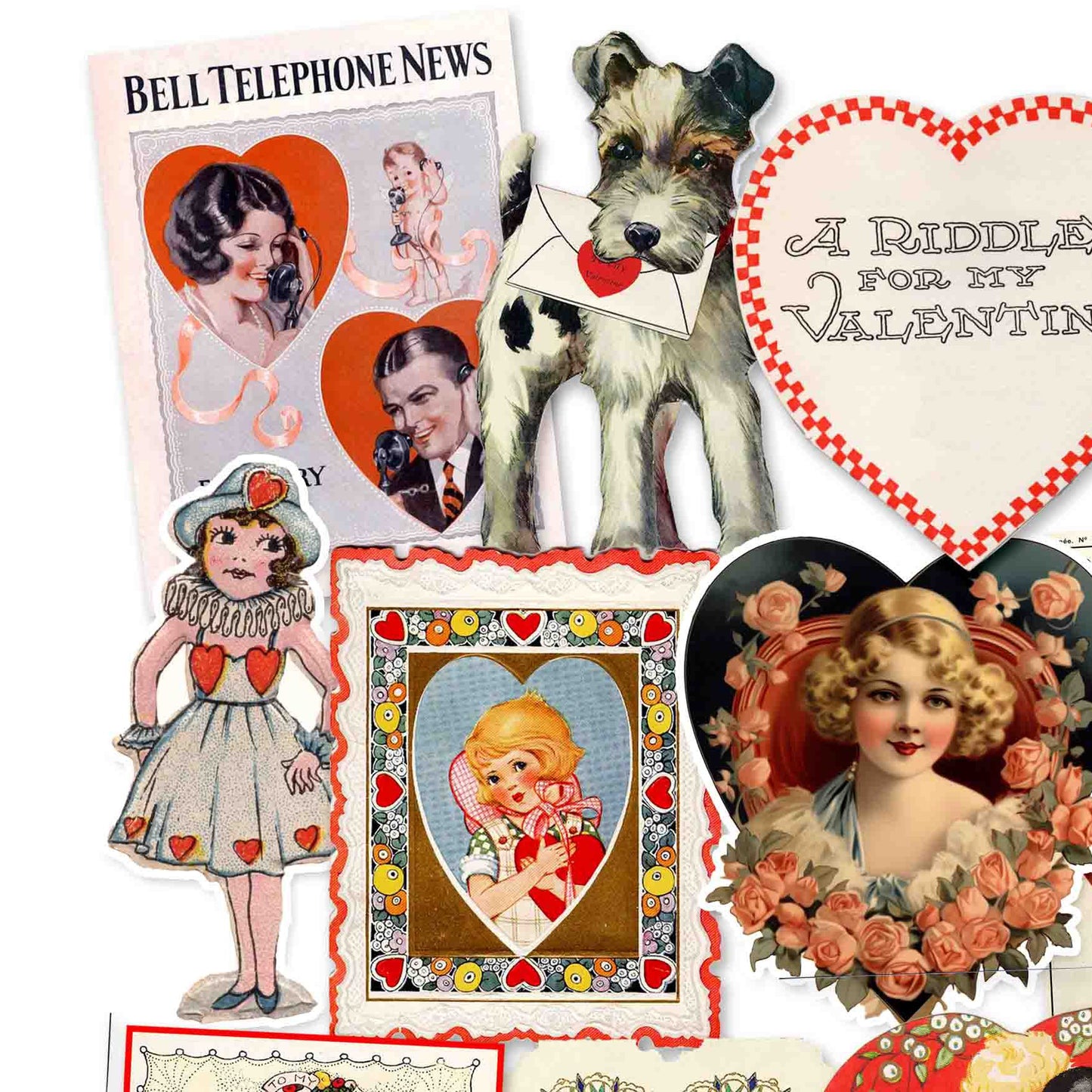 1920's Vintage Valentine Sticker Pack